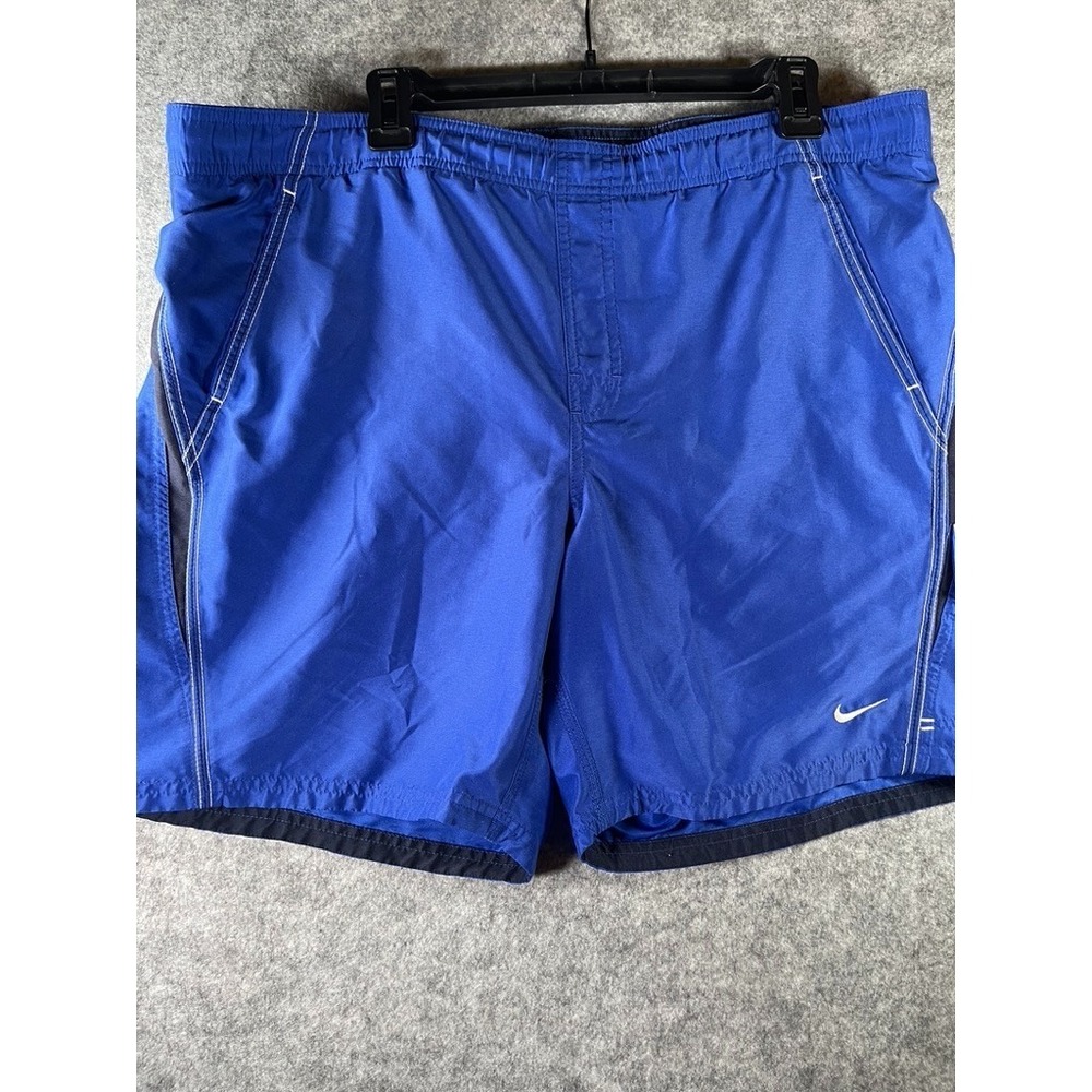 Nike men's blue mesh-lined swim trunks Size L